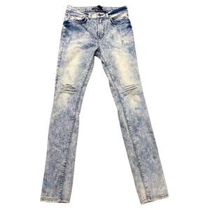 Monfrere distressed splatter paint denim skinny jeans size 32